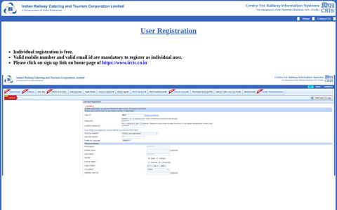 User Registration - Operations.Irctc.Co.In