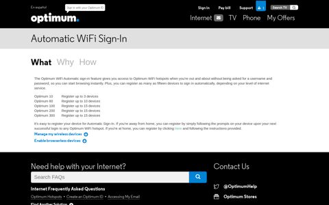 Automatically Sign-In to WiFi | Optimum