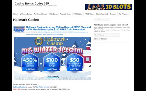 Hallmark Casino | Casino Bonus Codes 365