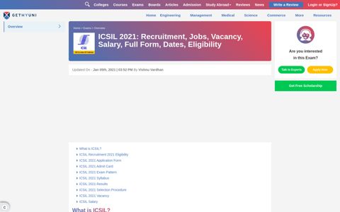 ICSIL 2020: Recruitment, Jobs, Vacancy, Salary, Exam Dates ...