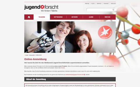 Online-Anmeldung - Stiftung Jugend forscht e. V.