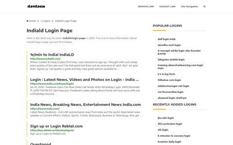 Indiald Login Page ❤️ One Click Access - iLoveLogin