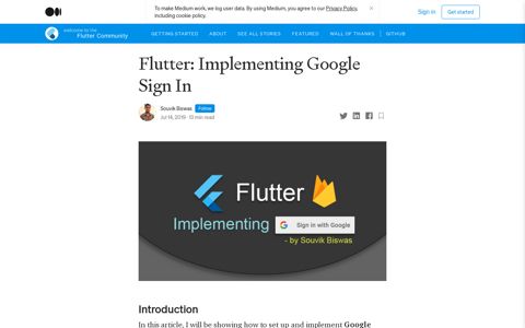 Flutter: Implementing Google Sign In | by Souvik Biswas ...