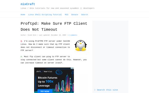 Proftpd: Make Sure FTP Client Does Not Timeout - nixCraft