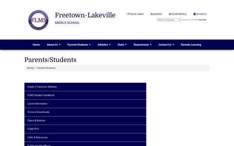 Parents/Students :: Freetown-Lakeville Middle School