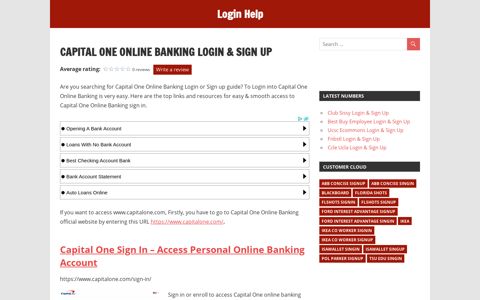 Capital One Online Banking Login & sign in guide, easy ...