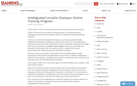 Intelligrated Unveils iCampus Online Training Program ...