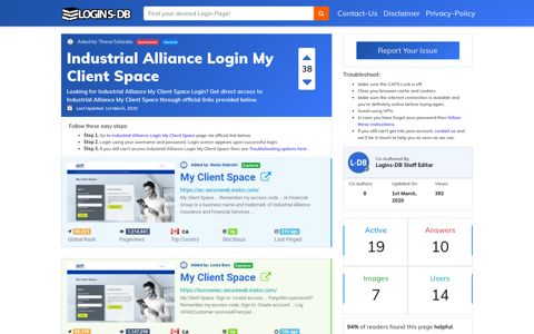 Industrial Alliance Login My Client Space - Logins-DB