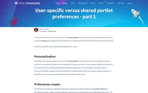 User-specific versus shared portlet preferences - part 1