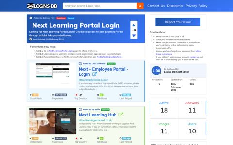 Next Learning Portal Login - Logins-DB