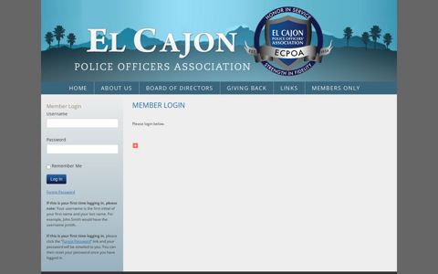 Member Login - El Cajon Police Officers' AssociationEl Cajon ...