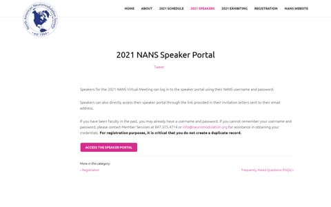 2021 NANS Speaker Portal