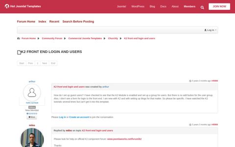 K2 front end login and users - HotThemes Forum - HotThemes
