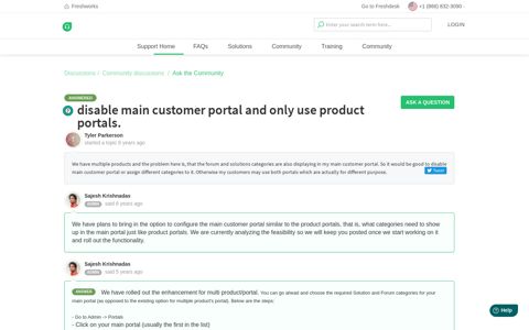 disable main customer portal and only use ... - Freshdesk