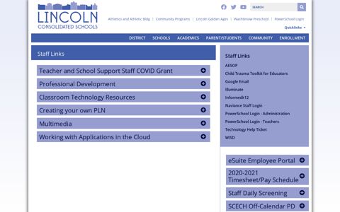 Staff Links - Lincoln Consolidated Schools