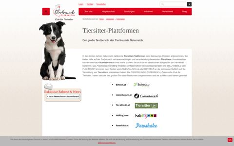 Tiersitter - Plattformen - Tierfreunde Österreich