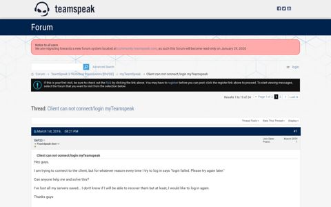 Client can not connect/login myTeamspeak - Teamspeak Forum