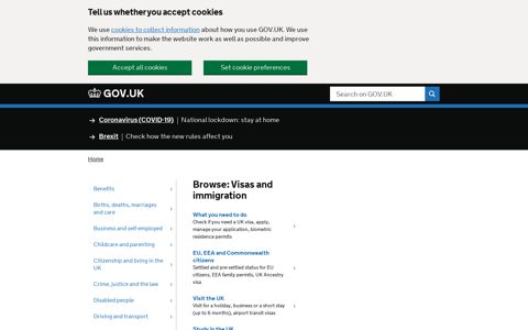 Browse: Visas and immigration - GOV.UK