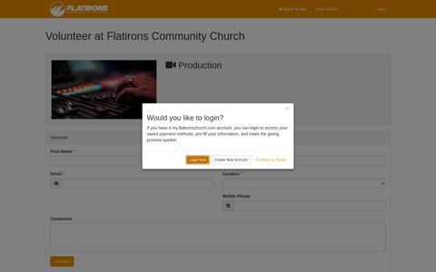 Connection Signup Page | Flatirons Community Church