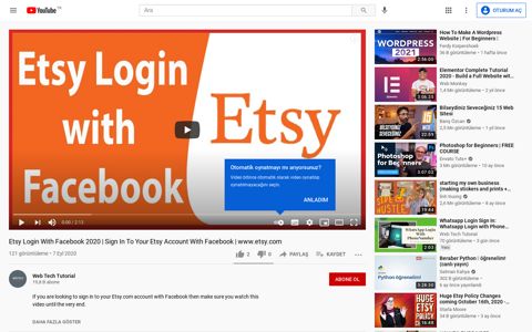 Sign In To Your Etsy Account With Facebook | www ... - YouTube