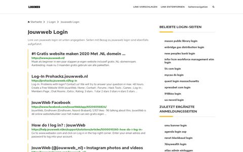 Jouwweb Login | Allgemeine Informationen zur Anmeldung