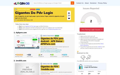 Gigantes Do Pdv Login - A database full of login pages from ...