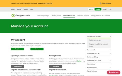 Manage Your Electricity & Gas Account | EnergyAustralia
