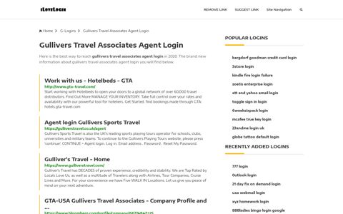 Gullivers Travel Associates Agent Login ❤️ One Click Access