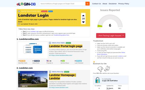 Landstar Login - A database full of login pages from all over ...
