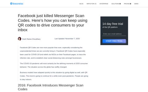 Facbook killed Messenger Scan Codes! Here's how you can ...