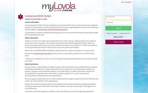 myLoyola - Login Page - Loyola Medicine
