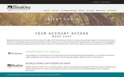 Client Login - Bleakley Financial Group