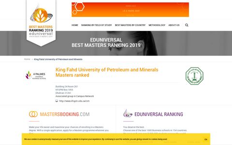 Masters ranked at King Fahd University of Petroleum and ...