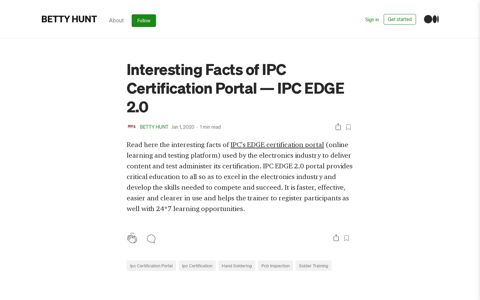 Interesting Facts of IPC Certification Portal — IPC EDGE 2.0 ...