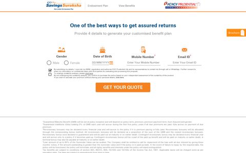 Buy Savings Suraksha Endowment Plan Online | ICICI Prulife