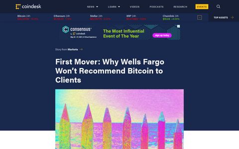 First Mover: Why Wells Fargo Won't Recommend Bitcoin to ...