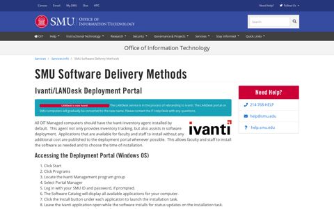 SMU Software Delivery Methods - SMU Office of Information ...