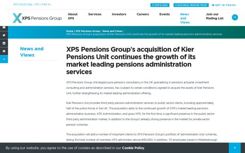 XPS Pensions Group's acquisition of Kier Pensions Unit ...