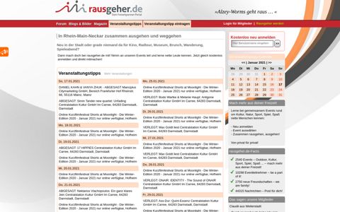 rausgeher.de: Dein Freizeitpartner-Portal im Rhein-Main-Gebiet
