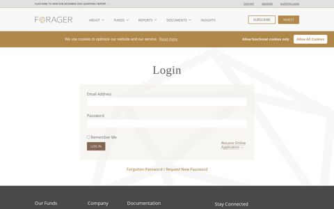 Login - Forager Funds