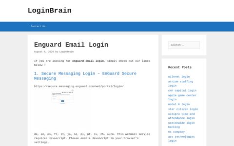 Enguard Email - Secure Messaging Login - Enguard Secure ...