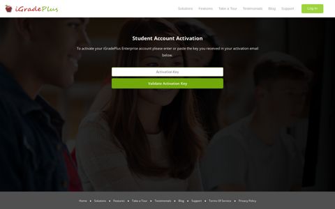 Student Account Activation - iGradePlus