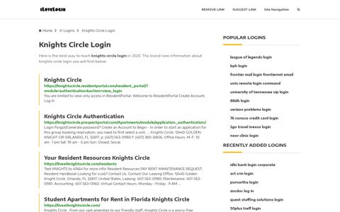 Knights Circle Login ❤️ One Click Access - iLoveLogin