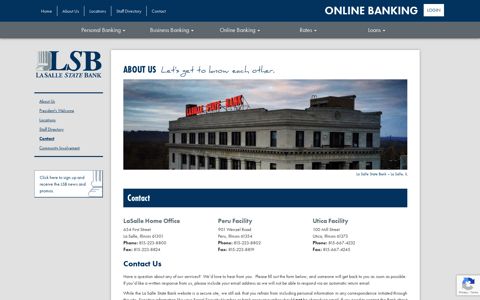 Contact La Salle State Bank