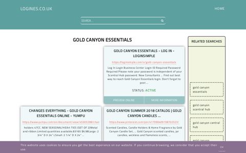 gold canyon essentials - General Information about Login