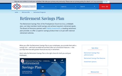 Retirement Savings Plan - The Board of Pensions of the ...