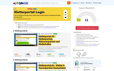 Kletterportal Login - A database full of login pages from all ...