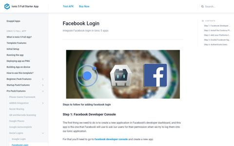 Facebook Login - Ionic 5 Full Starter App - Enappd Apps