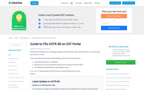 GSTR-3B Filing on GST Portal - Step by Step Return Filing ...