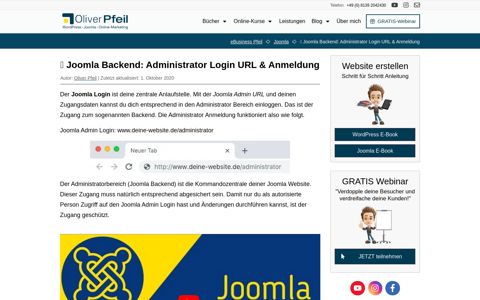 ᐅ Joomla Backend: Administrator Login URL & Anmeldung
